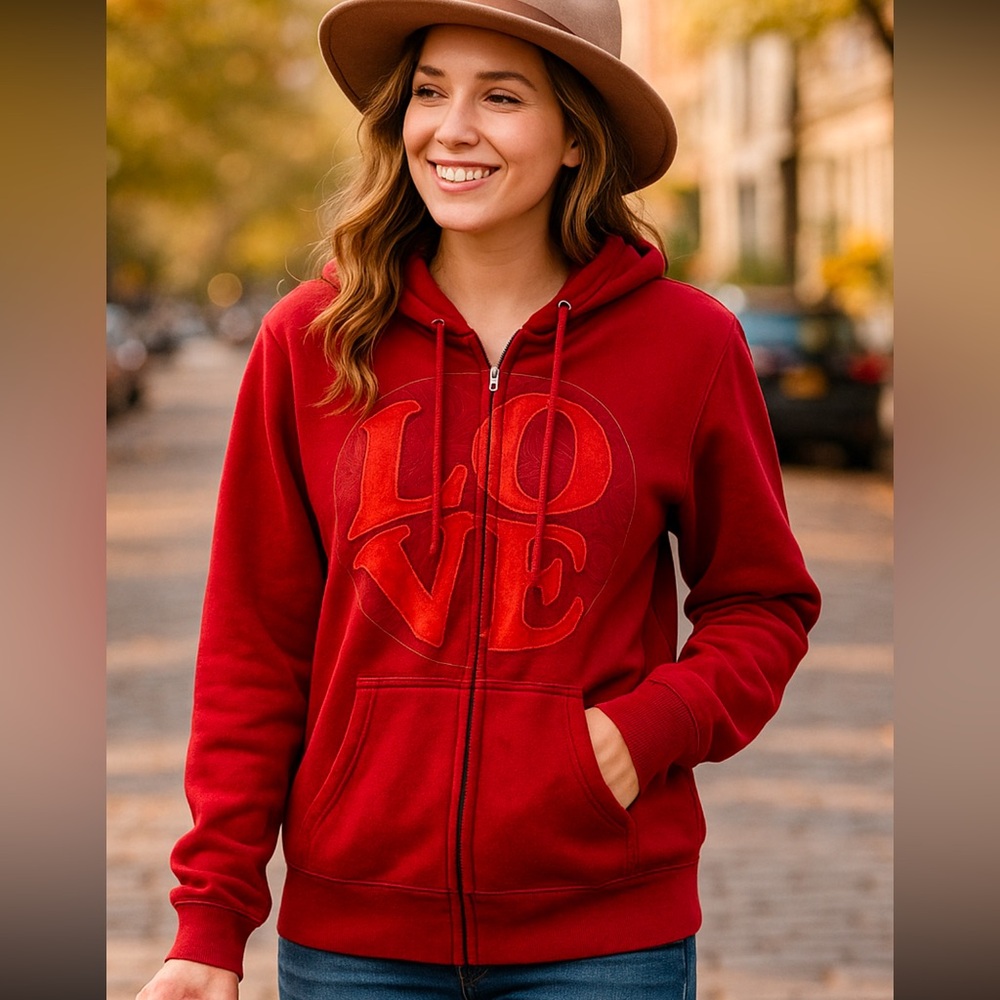 Lucky Brand Red Love Hoodie